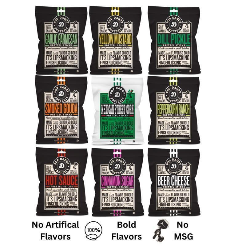 Pop Daddy Pretzels Pretzel Flavors 9 Bags