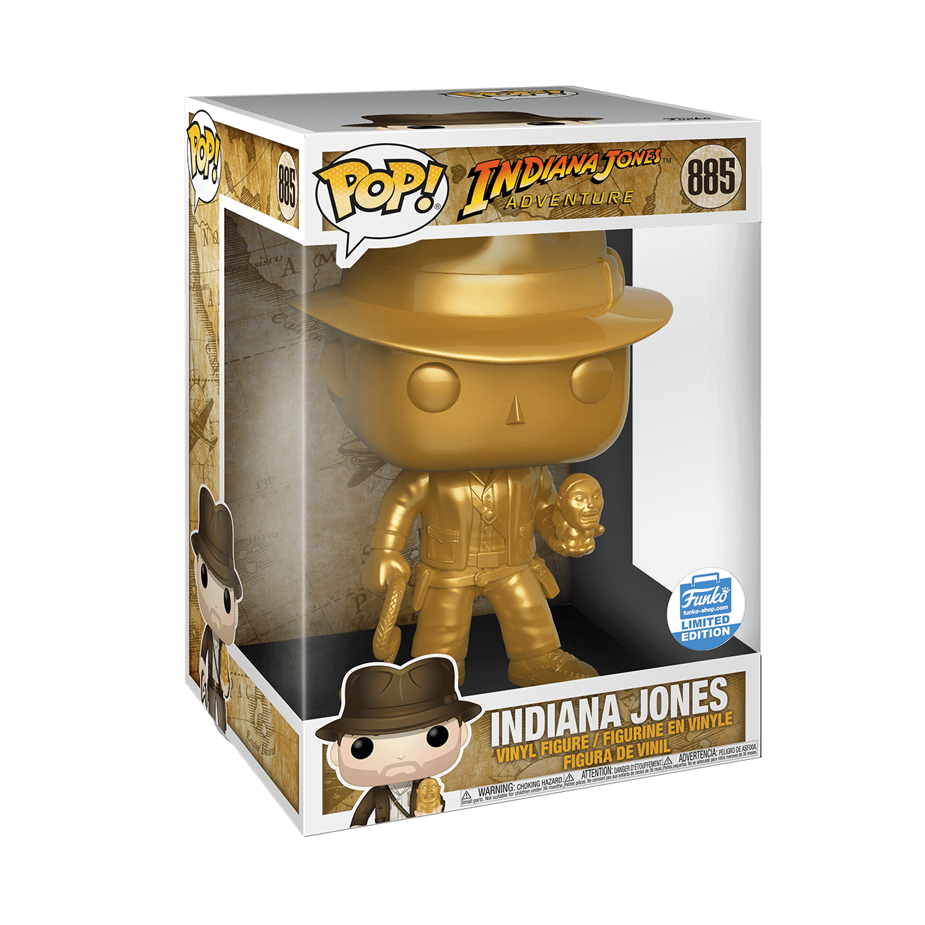 Pop! Disney: 10'' Metallic Gold Indiana Jones Funko Shop Exclusive