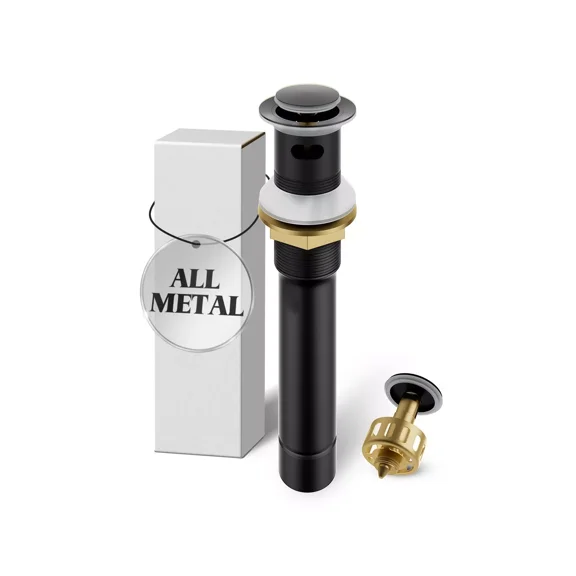 Pop Drain For Bathroom Sink With Overflow Matte Black