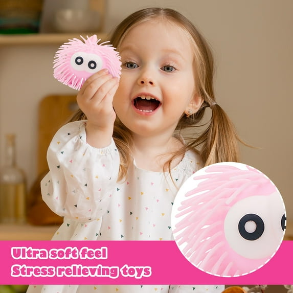 Pop Eye Long Hair Ball Squishy Large Size Stress Release Doll Colorful Design For Relaxation Birthday Gift Item Vibrant Appearance Ideal For Celebrations And Gift Giving Pink