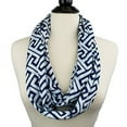 thumbnail image 1 of Pop Fashion Women's Infinity Scarf with Hidden Zipper Pocket & Pattern Print Greek Key (Navy), 1 of 4