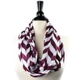 thumbnail image 1 of Pop Fashion Women's Infinity Scarf with Hidden Zipper Pocket & Pattern Print Chevron Arrow (Brown), 1 of 2