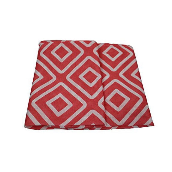 Pop Fashion Women's Scarf with Hidden Zipper Pocket & Pattern Print Square Geometric (Coral)