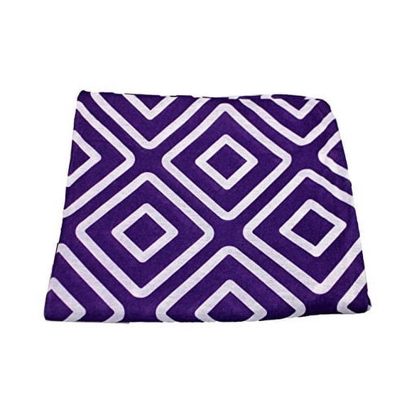 Pop Fashion Women's Scarf with Hidden Zipper Pocket & Pattern Print Square Geometric (Purple)