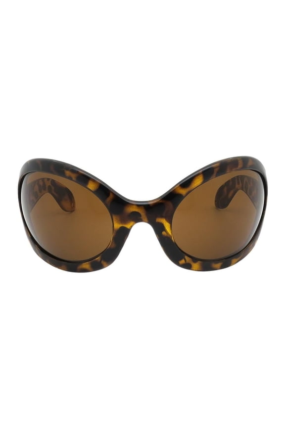 Unisex Color Bug Eye Sunglasses Retro Rave Shades P501 (Tortoise, Brown)