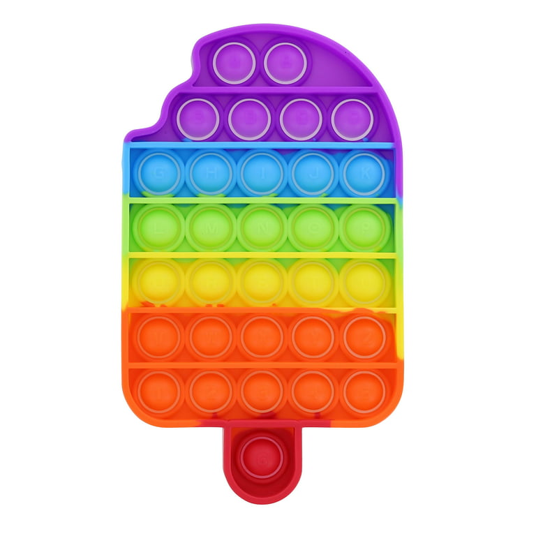 Pop It Toy Rainbow Pop Fidget Push Pop Bubble Fidget Popping Sensory Toy  for Kids and Adults, Fidget Popper Stress Relief. 4 Shapes - Best Stocking