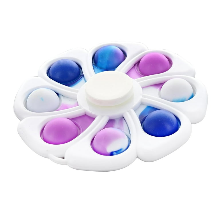 Pop Fidget Toy Spinner White Flower 8