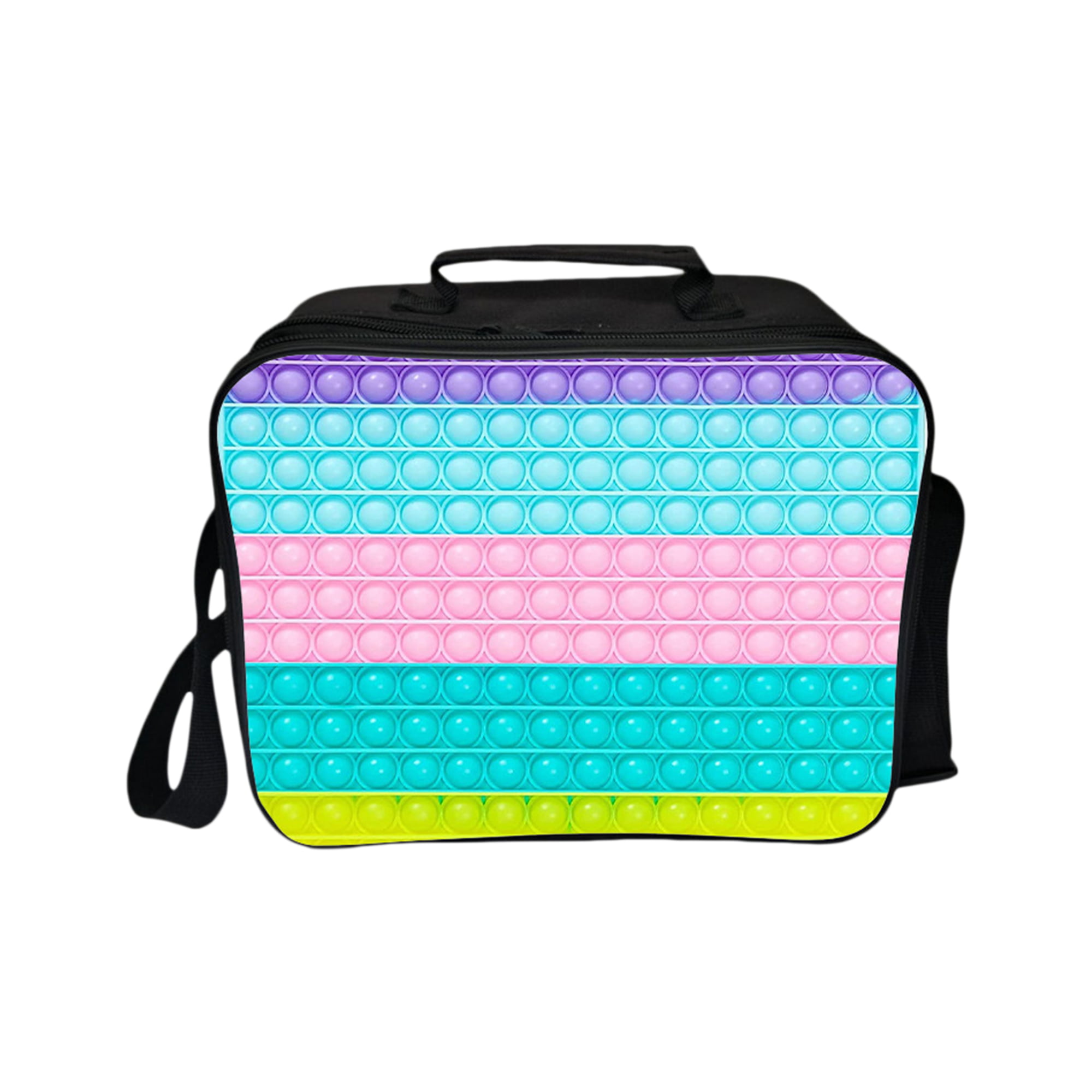 Pop Lunch Box Fidget Toy for Boys Girls,Insulated Lunch Bag, Lunch Large  Tote Bag for School Office, Christmas Leakproof Cooler Lunch Box with  Adjustable Shoulder Strap 