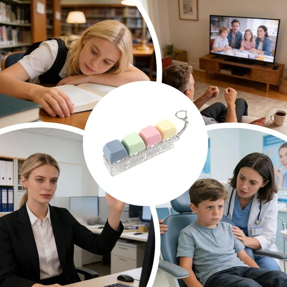 Pop It Fidget Toys Pack, Sensory Stress Relief Keychain for Adults & Kids, Silent Focus ADHD Autism Anxiety Relief Toy, Squeeze Prank Gadget Travel Game, 4 Buttons Macro Pad (1-Pack)