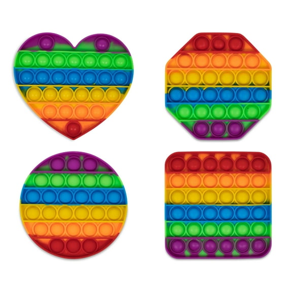 Pop Fidget Toys Rainbow Bubble Popping Game | Set of 4