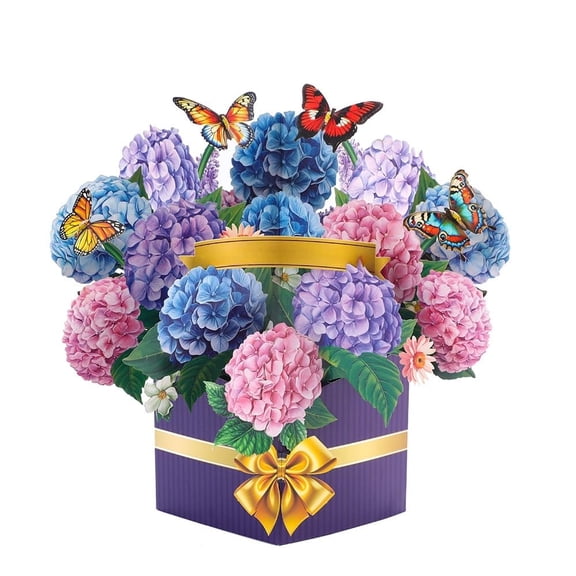 Pop Up Flower Bouquet Card 3D Greeting Cards 10 Inch Life Size Forever Paper Flower Bouquet Gift with Black Note Card & Envelope Brithday,Weeding,Anniversary ,Get Well,Valentine’s Day,Mother’s Day