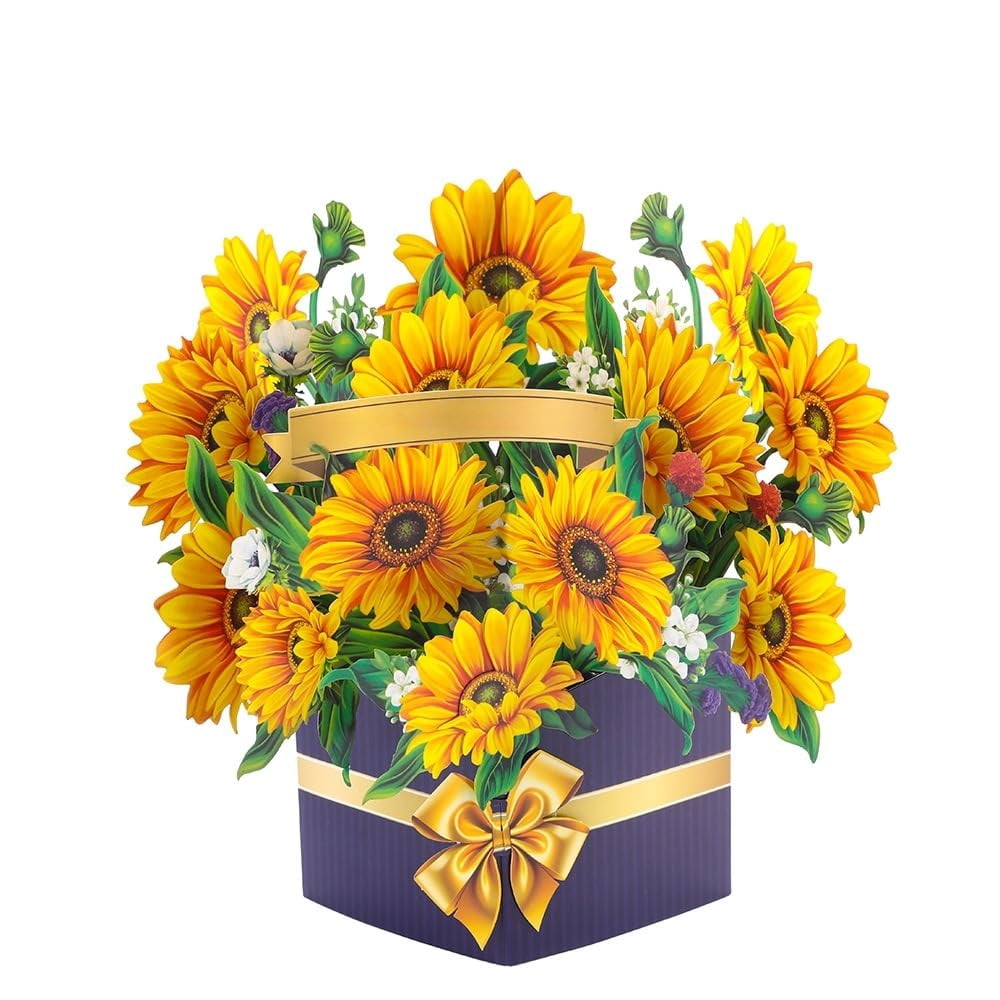 Pop Up Flower Bouquet Card 3D Greeting Cards 10 Inch Life Size Forever ...
