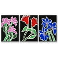 thumbnail image 1 of Pop Flowers IV - Framed Premium Gallery Wrapped Canvas L Frame 3 Piece Set - Ready to Hang, 1 of 9