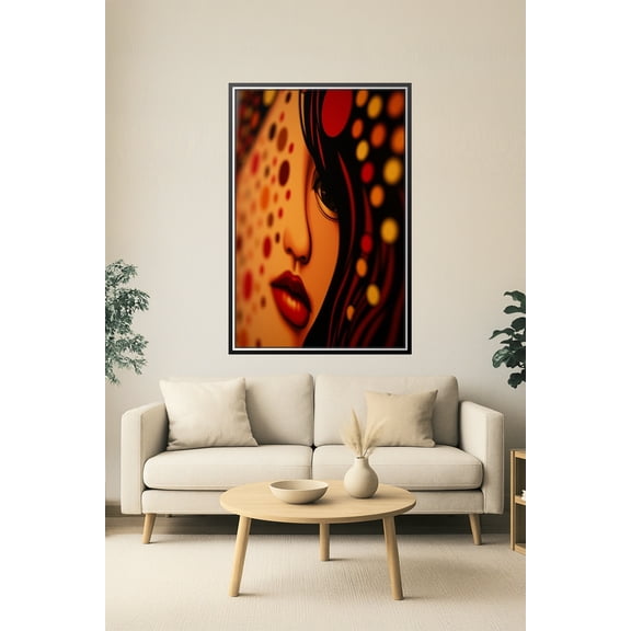 Pop Fusion Muse – Retro Dot Portrait Art Poster 【Photo Paper】