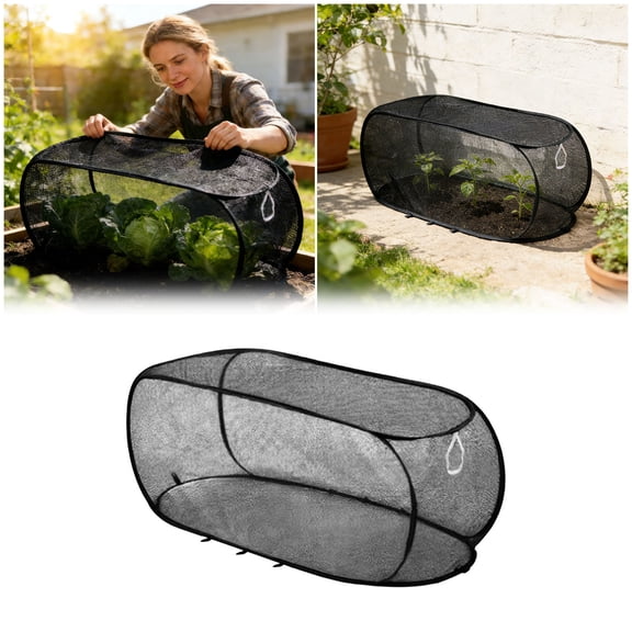 Pop up Garden Mesh Cover Outdoor Protector Garden Row Raised Bed Cover with Ground Nails Crop Cage Net for Seedlings Vegetable Fruit Herbs