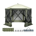thumbnail image 1 of Pop Up Gazebo Tent, Pop-Up Screen Tent 6 Sided Canopy Sun Shelter with 6 Removable Privacy Wind Cloths & Mesh Windows, 10x10FT Quick Set Screen Tent with Mosquito Netting, Army Green, 1 of 6