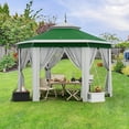 thumbnail image 1 of Pop Up Gazebos 13x13ft, Hexagonal Outdoor Canopy Shelter, Instant Patio Gazebo Tent with Mesh Netting and Strong Steel Frame for Patio Backyard Garden Wedding Party, 1 of 8