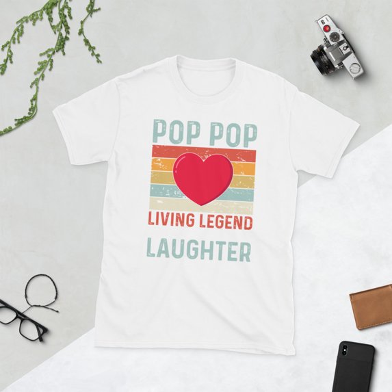 Pop Pop Gift, Pop-Pop The Man The Myth The Legend T-Shirt for Men, Pop Pop Birthday, Father's Day, Christmas, Custom Pop Pop Shirt, RetroShort-Sleeve Unisex T-Shirt (White, M)