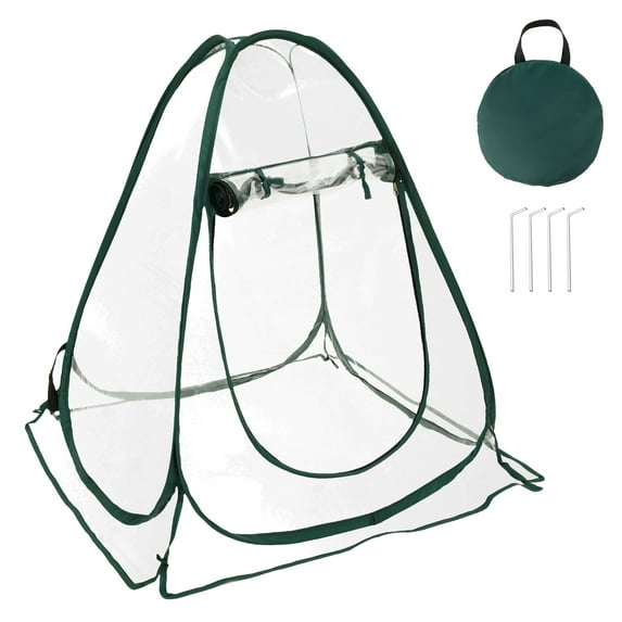 Pop Up Greenhouse Cover, Mini Portable Flowerpot Cover, Indoor Outdoor Backyard PVC Flower Shelter, Small Sunshine Room for Cold Frost Protector Gardening Plants (1-Pack)