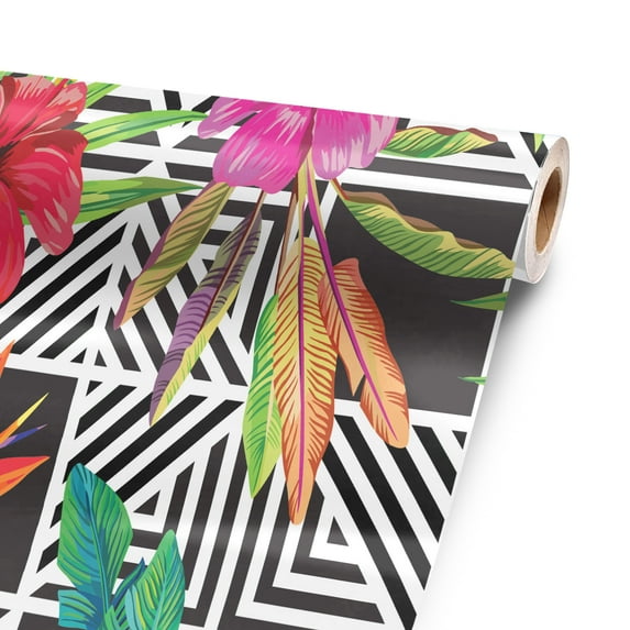 Pop Hibiscus 120” x 52” Vinyl Wrap Sheet for large or custom items | 3M wrap DIY to custom skin gear of all types and sizes, including vehicles, boats, appliances, furniture, atv’s,