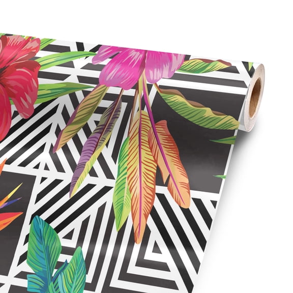 Pop Hibiscus 96” x 52” Vinyl Wrap Sheet for large or custom items | 3M wrap DIY to custom skin gear of all types and sizes, including vehicles, boats, appliances, furniture, atv’s, golf