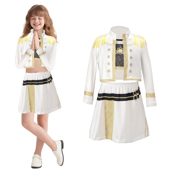 Pop Idol Cosplay Costume,Demonic Hunter Girls' Group Style Children's Stage Costume for Halloween Themed Parties