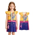 thumbnail image 1 of Pop Idol Halloween Costume, Suit with Orange Blue Pink Flutter Sleeve Dress, Cosplay Outfit for Anime Singer Birthday Party, 1 of 7