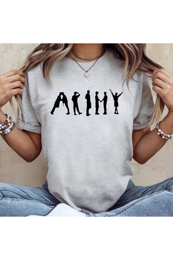 Pop Inspired T-Shirt, Army Fan, Jin, RM, JK, J-Hope, Suga,V, Jimin, Bangtan Fan Tee, Kpop Group Shirt, Men's And Women's Graphic Tee 100% Cotton by TBun, Full Sizes S-5XL