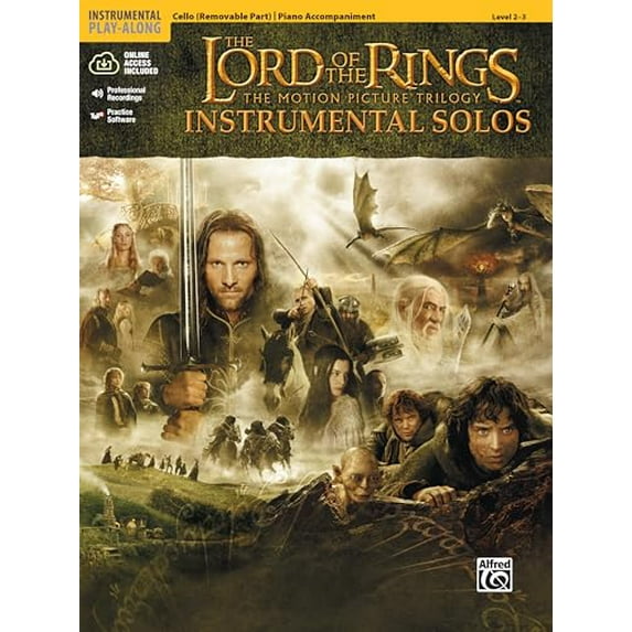 Pre-Owned Pop Instrumental Solo The Lord of the Rings Instrumental Solos for Strings: Cello (with Piano Acc.), Book & Online Audio/Software, (Paperback)