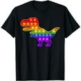 thumbnail image 1 of Pop It Dinosaur Rainbow Fidget Toy for Kids T-Shirt, 1 of 3