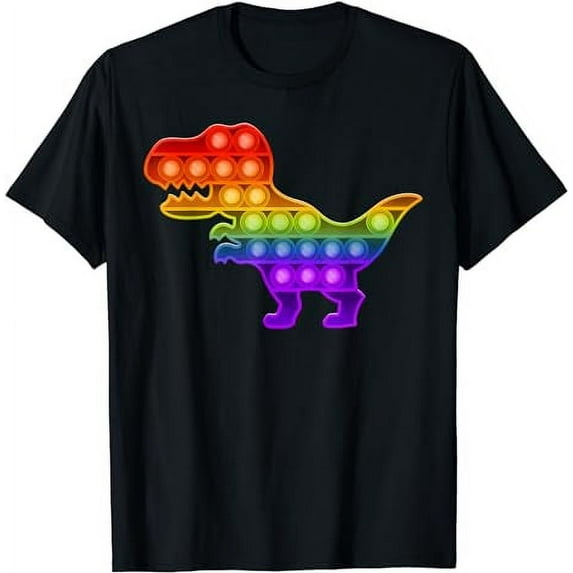 Pop It Dinosaur Rainbow Fidget Toy for Kids T-Shirt