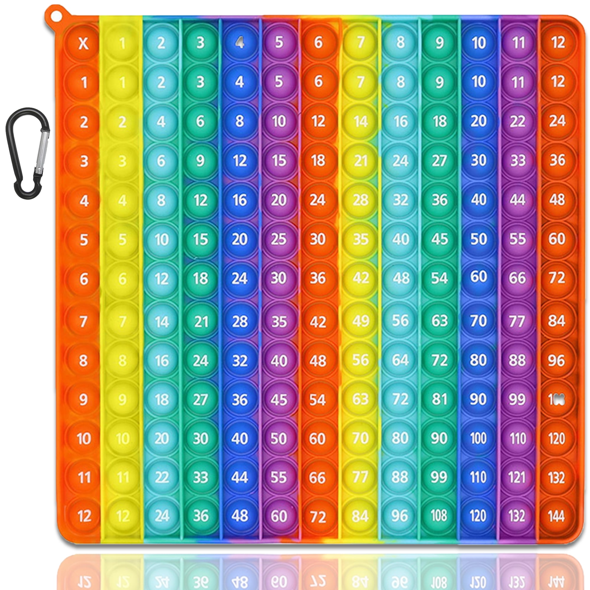 Pop It Fidget Toy, Large Educational Multiplication Math Rainbow Game
