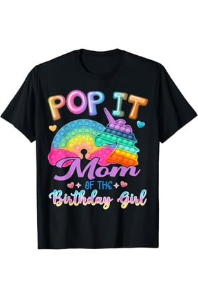 Pop It Mom of the Birthday Girl Fidget Kids Family T-Shirt Vintage Tee -Birthday Gifts