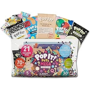 Pop It! Pets - Season 2 - The MEGA Pack - The Ultimate Sensory Fidget Toy - Popping Bubbles and Adorable Characters - Collector map with Cards and Stickers from Buffalo Games