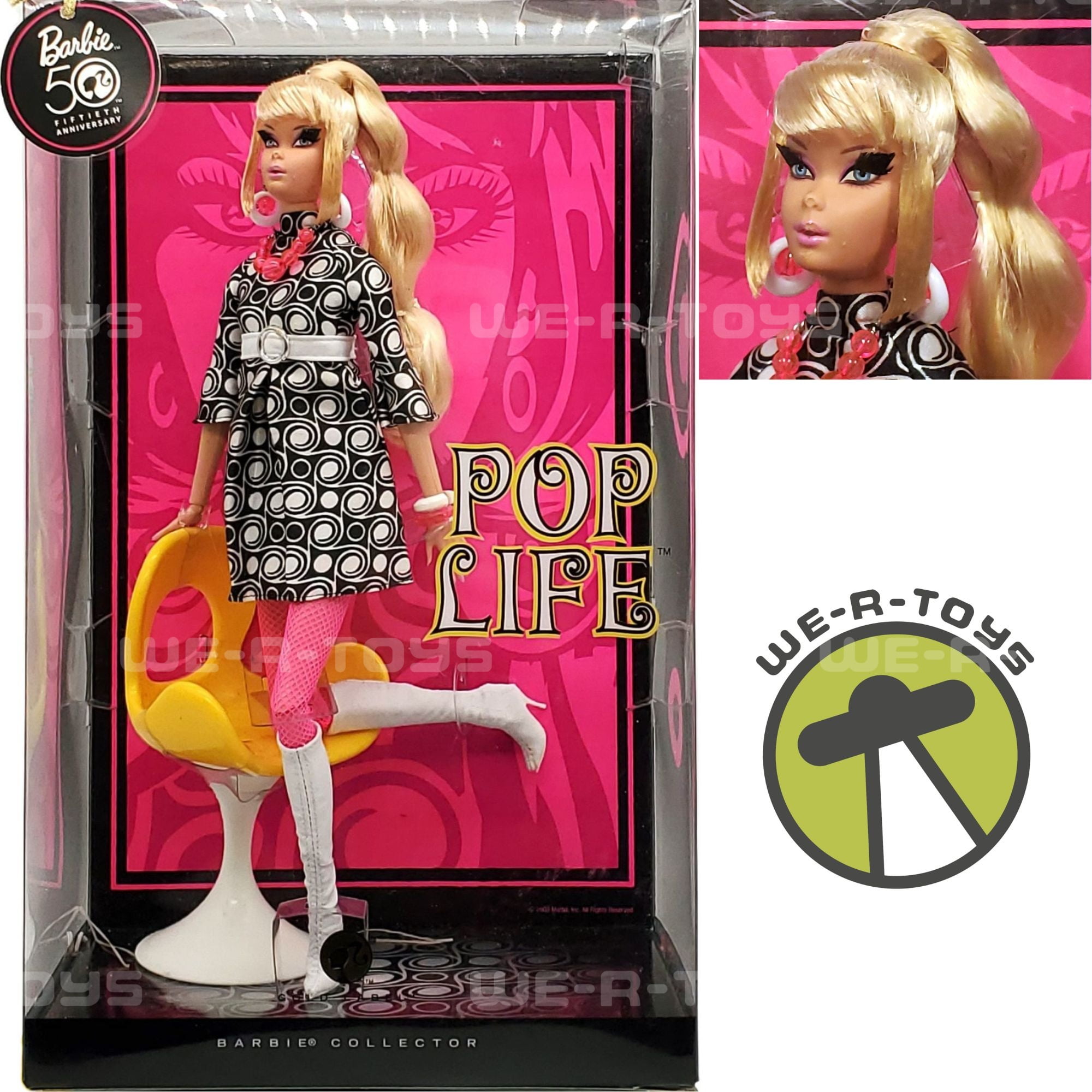 Pop Life Barbie Doll Blonde Pivotal Mod Gold Label 2008 Pop Life Barbie Doll Blonde Pivotal Mod Gold Label 2008