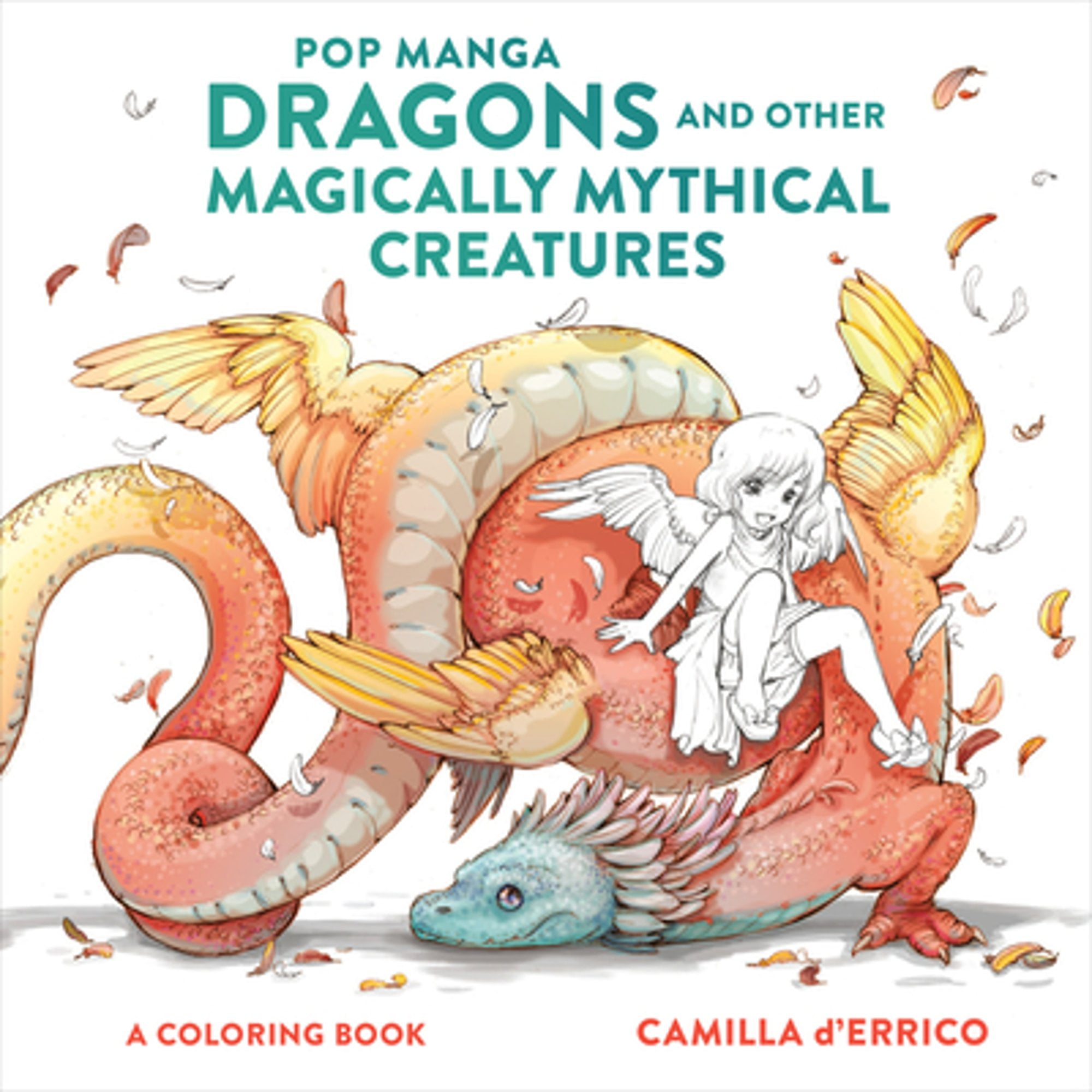 Pre-Owned Pop Manga Dragons and Other Magically Mythical Creatures: A Coloring Book (Paperback 9781984860866) by Camilla D'Errico
