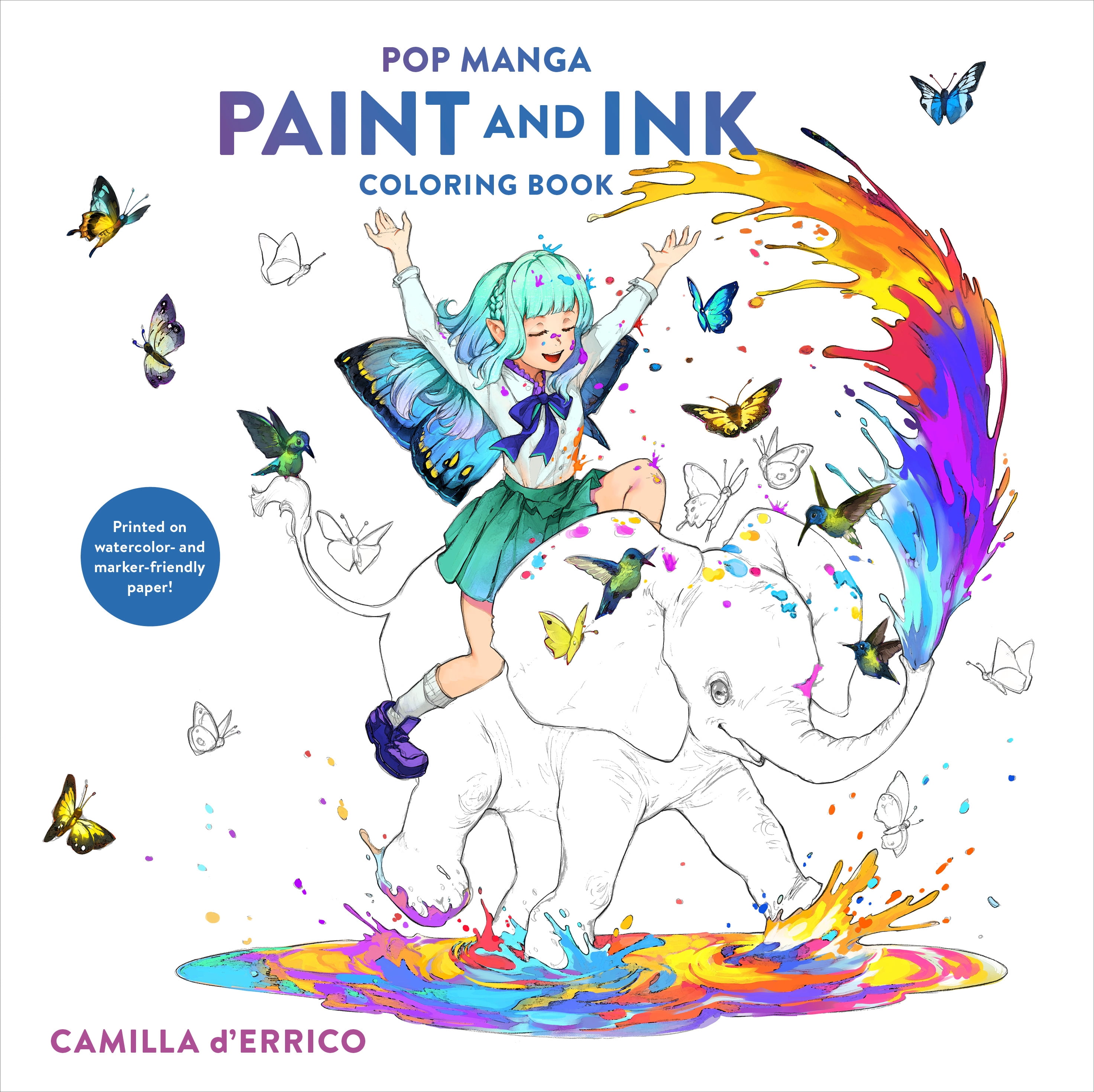 Camilla d'Errico Pop Manga Paint & Ink Coloring Book, Hardcover ...