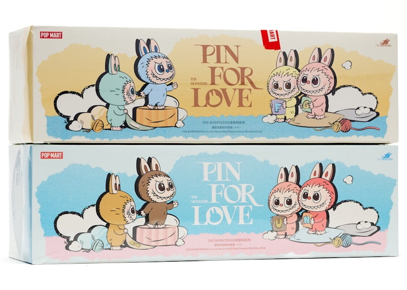 POP MART Labubu The Monsters Pin for Love Series Vinyl Plush Pendant (A-M) & (N-Z) Sealed Cases Set (28 Blind Box), from StockX