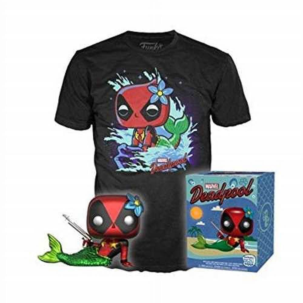 Pop Marvel Collectors Box Metallic Deadpool Mermaid Tee X Large