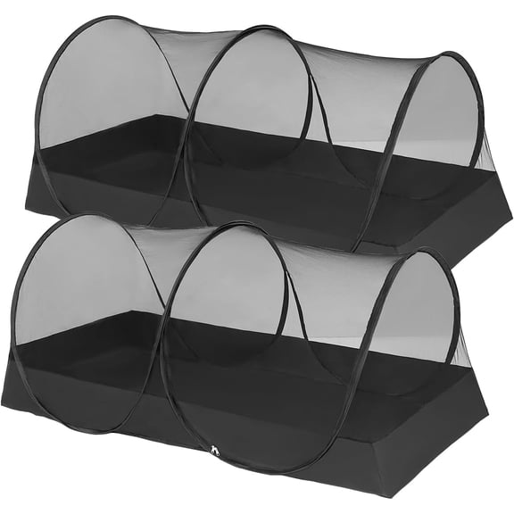 Pop Up Mosquito Tent Portable Mosquito Net for Twin Size Bed,Foldable Bed Canopy Mosquito Tent for Bed Camping Travel Patio,Free Installation (Black,2pc)