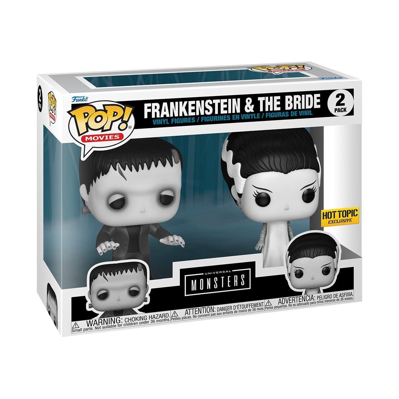 Pop! Movies Universal Monsters Vinyl Figure 2-Pack Frankenstein \u0026 The Bride Hot Topic Exclusive