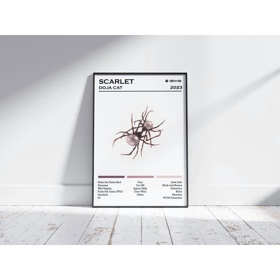 Pop Music Icon Scarlet Album Art Music Studio Accent Room Display Cover, Unframed Poster