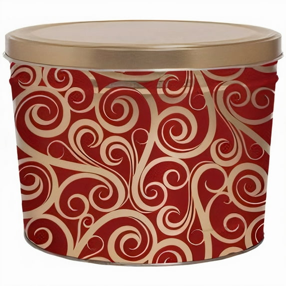 Pop N Cream Golden Swirls 6.5 Gallon Popcorn Tins