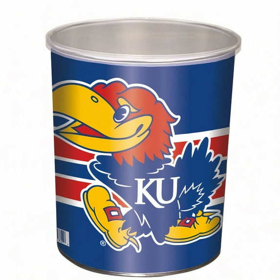 Pop N Cream Kansas Jay Hawks 1 Gallon Popcorn Tins