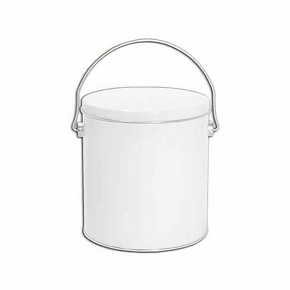 Pop N Cream Solid White 1 Gallon Popcorn Tins