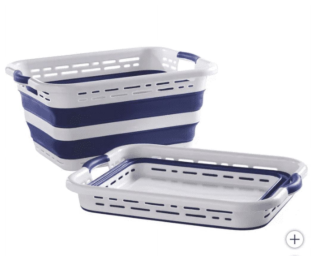 Pop N Load Pop N’ Load Collapsible Laundry Basket 2-pack Blue & White - Walmart.com