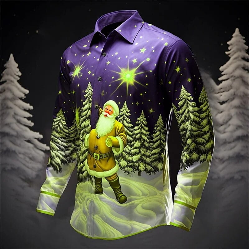 Pop New 3D Merry Christmas Printing Long Sleeve Shirts & Blouses wear
