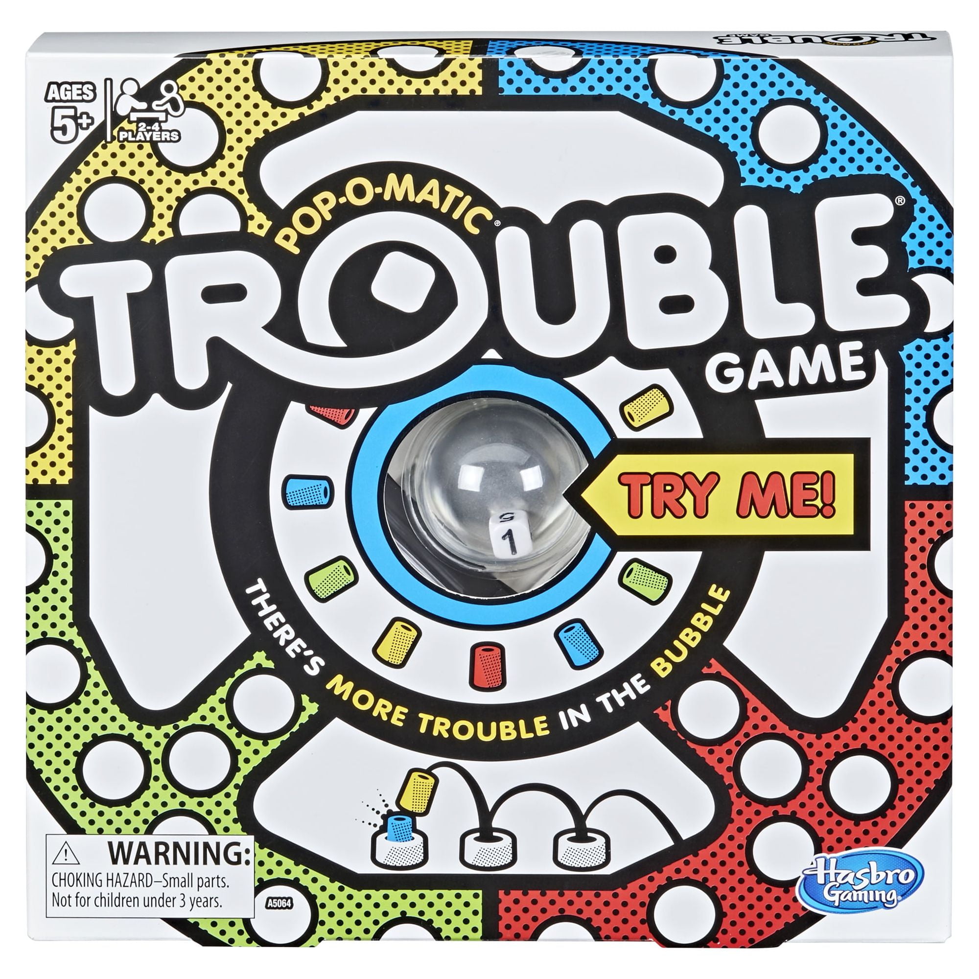 colorful “Trouble” game box