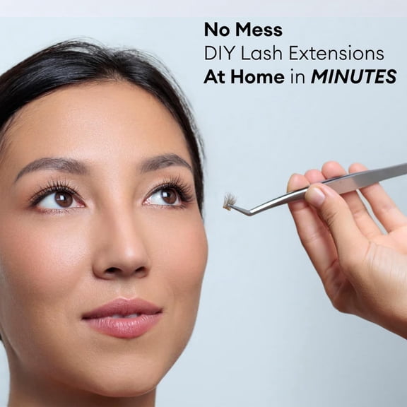 Pop-On Lashes  Pre-Glued Faux Eyelash Clusters Natural Look Light Brown Extension Set