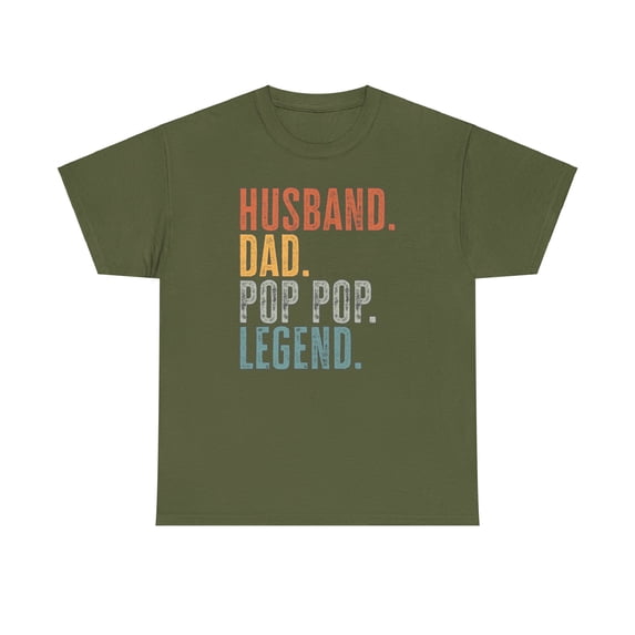 Pop Pop Husband Dad Fathers Day Grandpa Shirt Gifts Tshirt Crew Neck Short